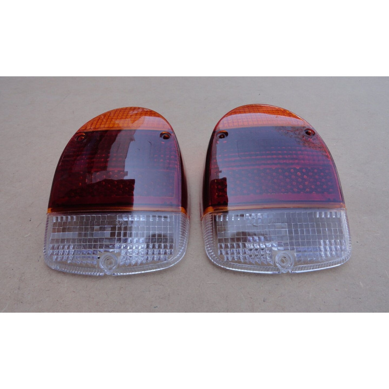 Lente Lanterna Traseira Fusca 1300 1300L 1500 Tricolor Plástico Par