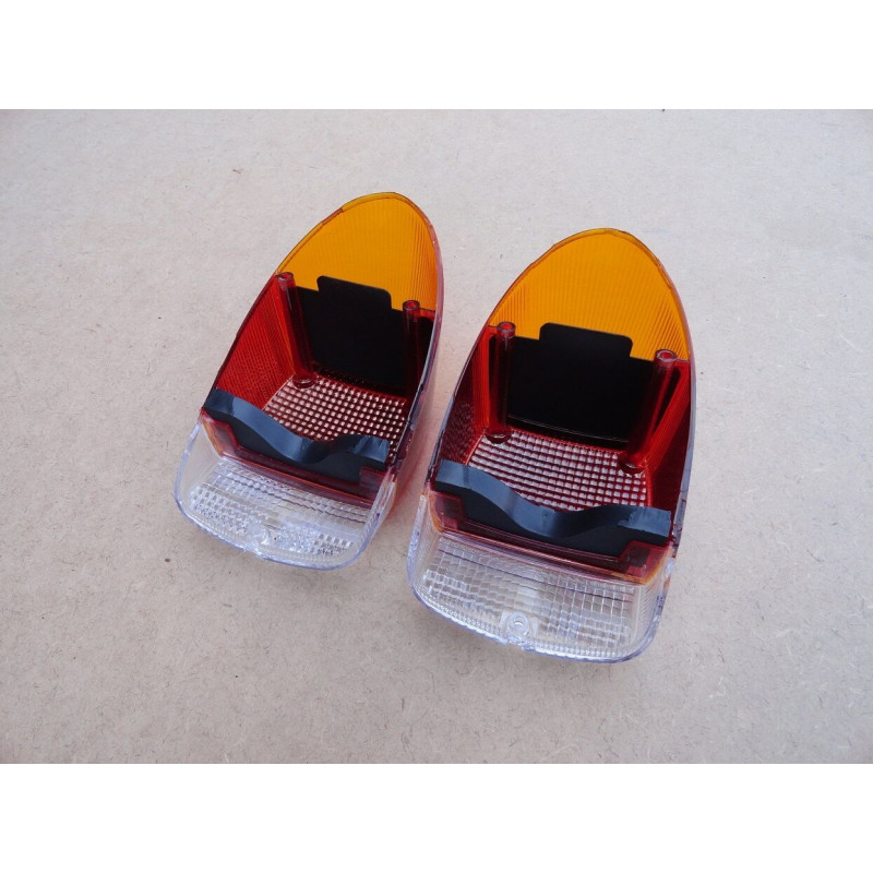Lente Lanterna Traseira Fusca 1300 1300L 1500 Tricolor Plástico Par