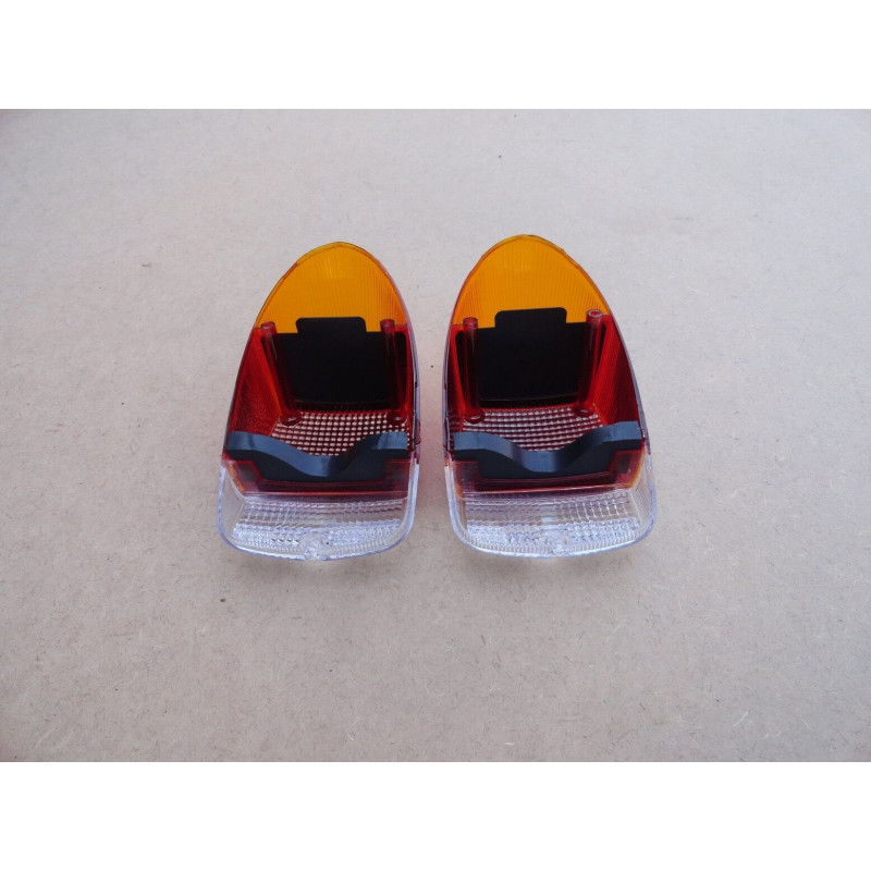 Lente Lanterna Traseira Fusca 1300 1300L 1500 Tricolor Plástico Par