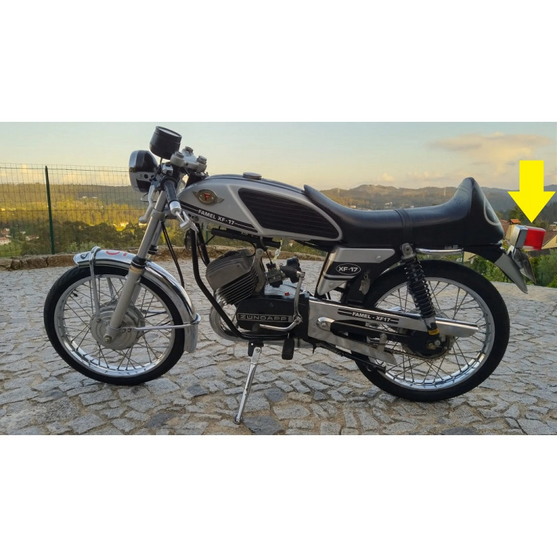 Lente Lanterna Traseira Moto Antiga Famel XF-17 Portuguesa Usada