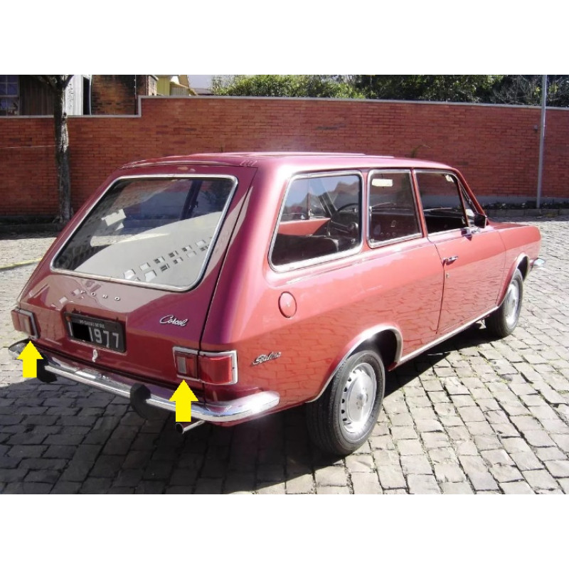 Lanterna Traseira da Tampa Belina 72 à 77 Leão Borda Prata - Par