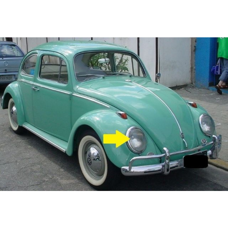 Lente Farol Dianteiro Fusca 1963 a 1972 Cristal Lisa - Unitário 