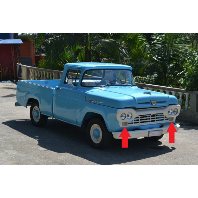 Lente Pisca Dianteiro F-100 1962 à 1964 Âmbar - Par