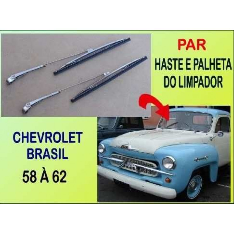 Haste e Palheta Limpador Chevrolet Brasil 58 à 62 Importado - Par