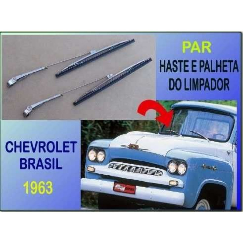 Haste e Palheta Limpador Chevrolet Brasil 63 Importado - Par