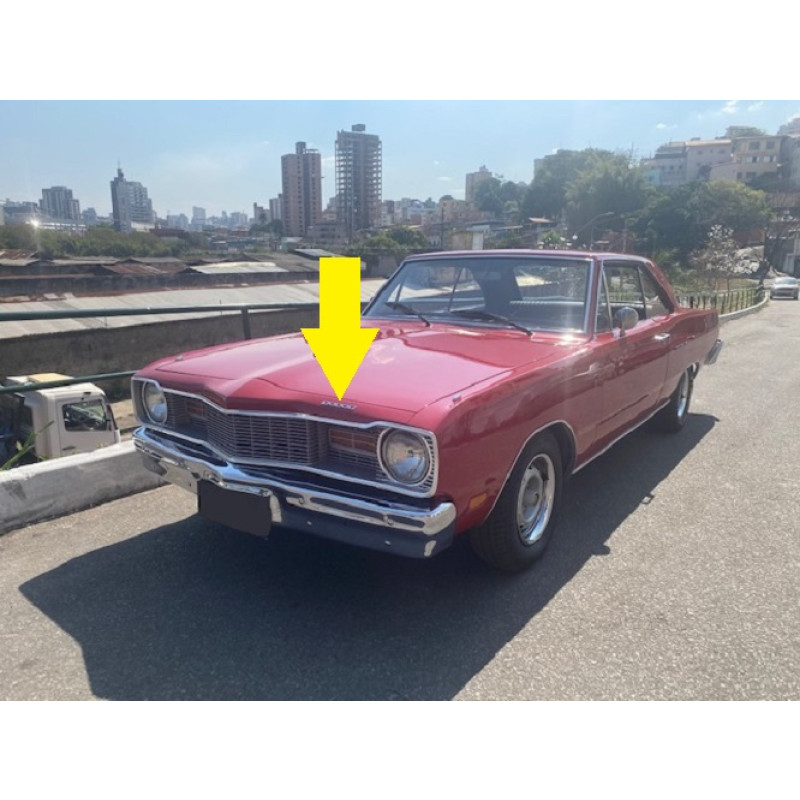 Emblema Capô Painel Frontal Dodge Polara 1800 Dart Charger Le Baron Metal Cromado Parafuso