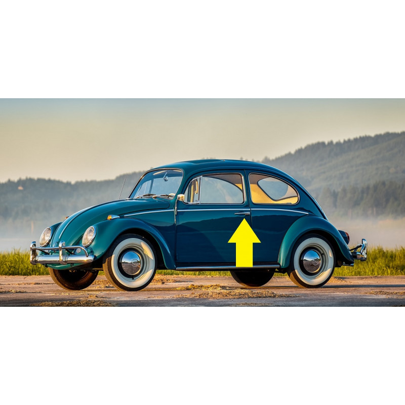 Maçaneta Externa Porta Fusca até 1977 com Chave Preta Nova