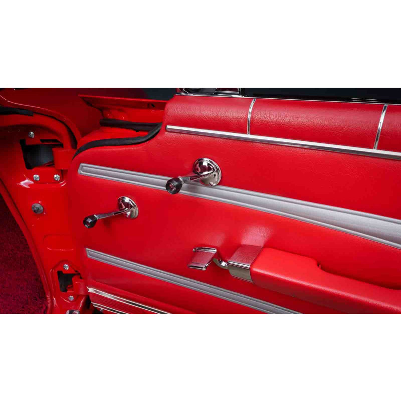 Maçaneta Interna C/ Moldura Bel Air Impala 1959 a 1961 4 Portas Cromado Usado - Jogo