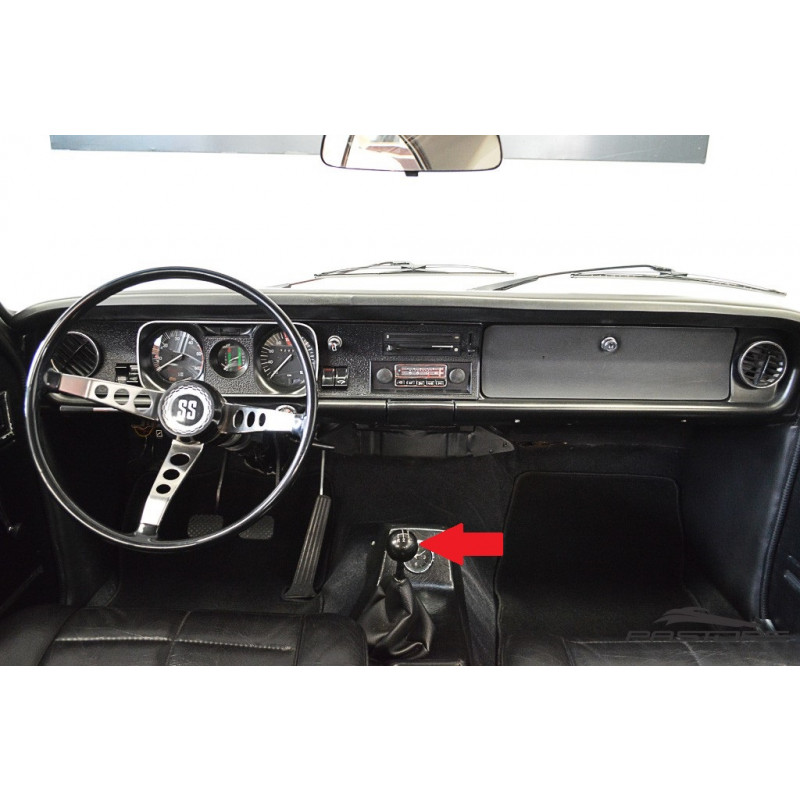 Manopla Câmbio Opala Caravan 4 Marchas Em Baixo Preto