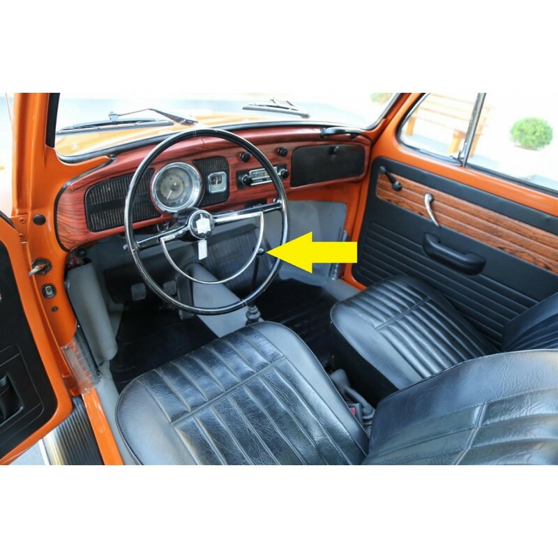 Manopla Câmbio Fusca 1967 Em Diante com Marcação Marcha Preta Bola Alavanca