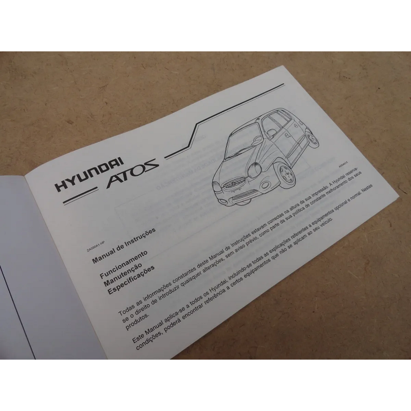 Manual Instruções Proprietário Hyundai Atos Novo Original