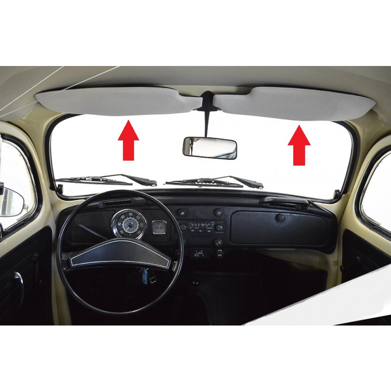 Quebra Sol Fusca 75 À 77 Cinza Novo Reprodução - Par