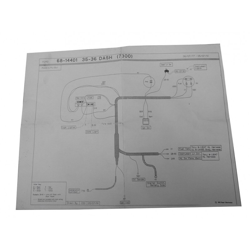 Chicote Fiação Parcial Painel Instrumentos Ford V8 35 E 36