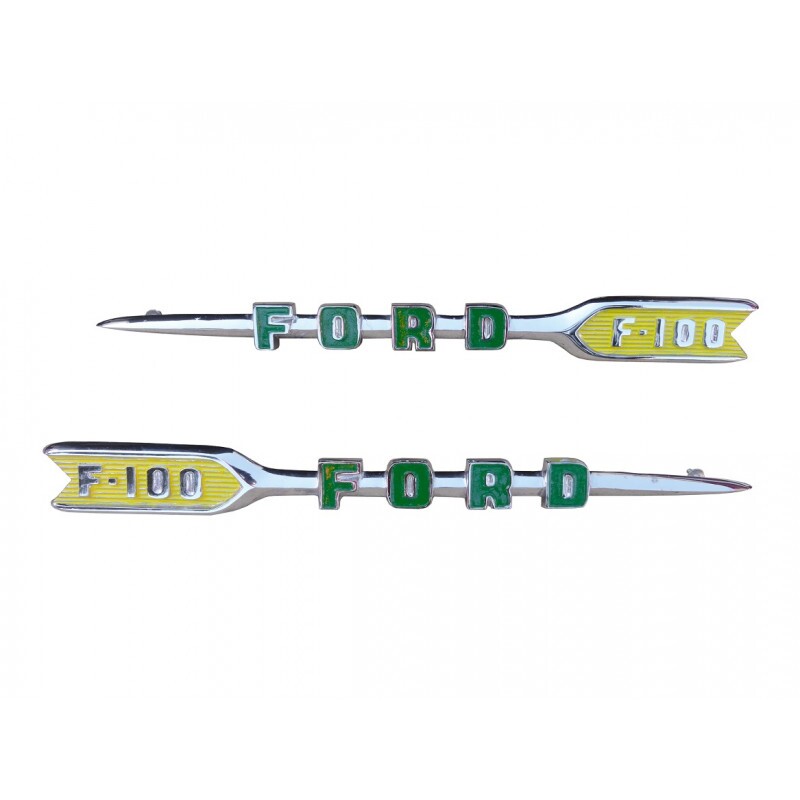 Emblema Flecha Lateral Capô F-100 62 À 64 Reprodução Novo - Par