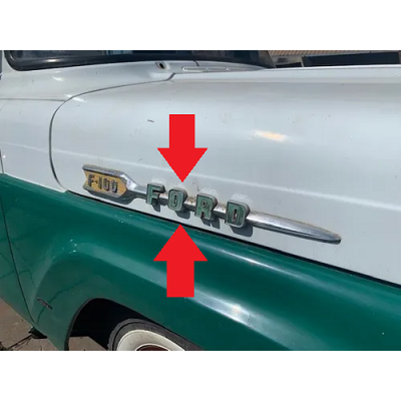 Emblema Flecha Lateral Capô F-100 62 À 64 Reprodução Novo - Par