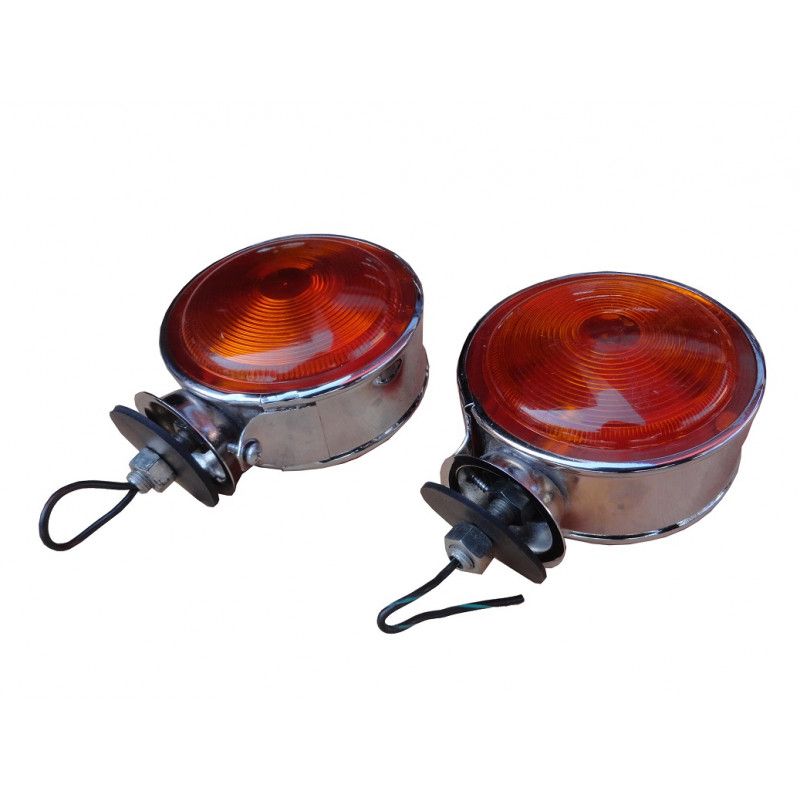 Lanterna Pisca Do Paralama Pick Up Universal Cromada - Par