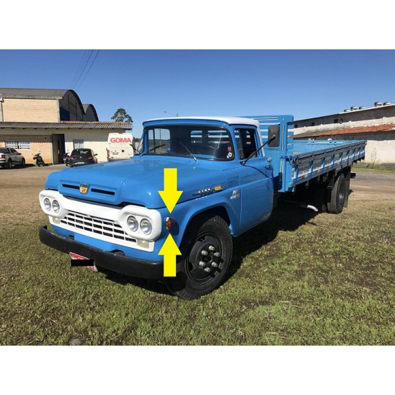 Lente Com Aro E Soquete Do Pisca Paralama F-350 F-600 62 À 71 