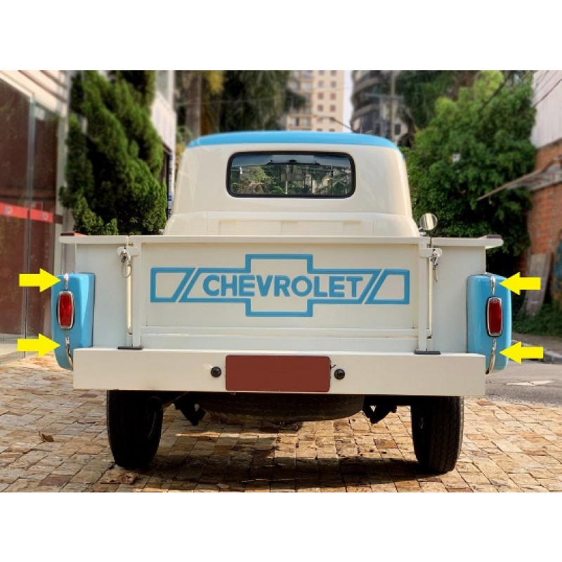 Friso Lanterna Traseira Chevrolet Brasil 58 À 63 Cromado - Jogo