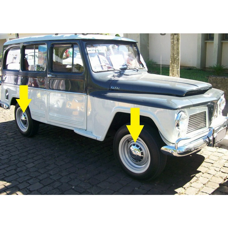 Calota 4x2 Willys Ford Rural Luxo Cromada Nova - Jogo