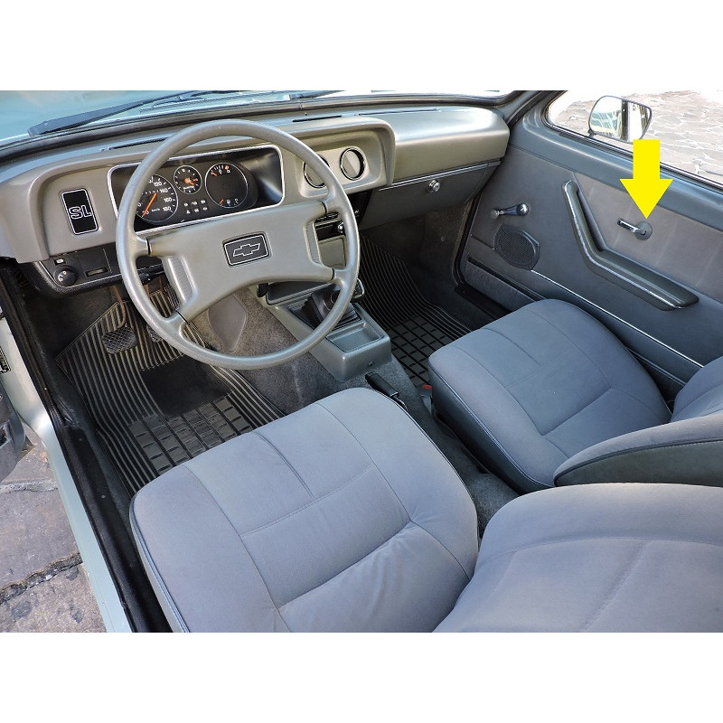 Moldura Maçaneta Interna Cromada Opala Caravan Chevette Marajó até 1982 - Par