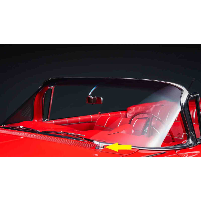 Moldura Pivô Braço Limpador Bel Air Impala 1959 Original Novo - Par