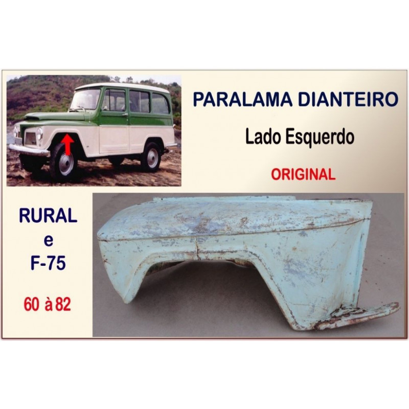 Paralama Dianteiro Rural e F-75 60 à 82 Original Esquerdo