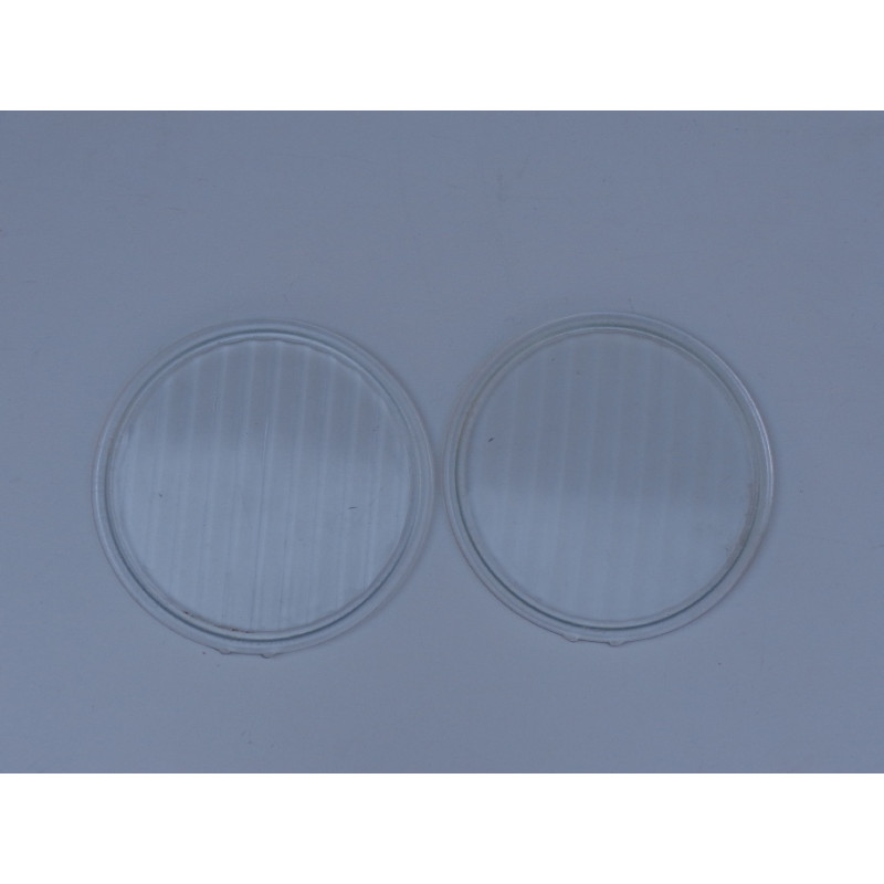 Lente Farol Vidro Reta Canelada Lucas 7'' Hot Rod Moto Adaptação - Par