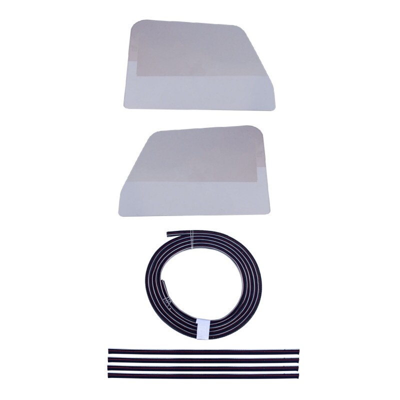 Vidro Porta Inteiriço + Canaleta e Pestana Ford Willys Rural F-75 Incolor Novo - Jogo