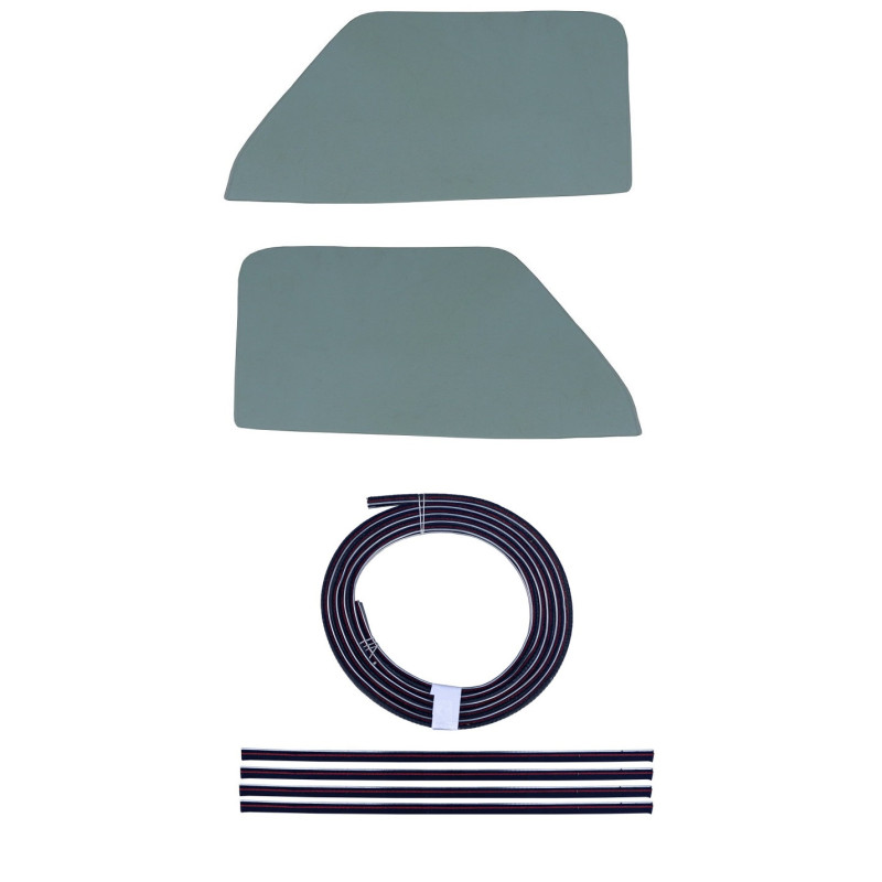 Vidro Porta Inteiriço + Canaleta e Pestana C-10 D-10 C-14 C-15 Veraneio Sem Quebra Vento Verde - Jogo