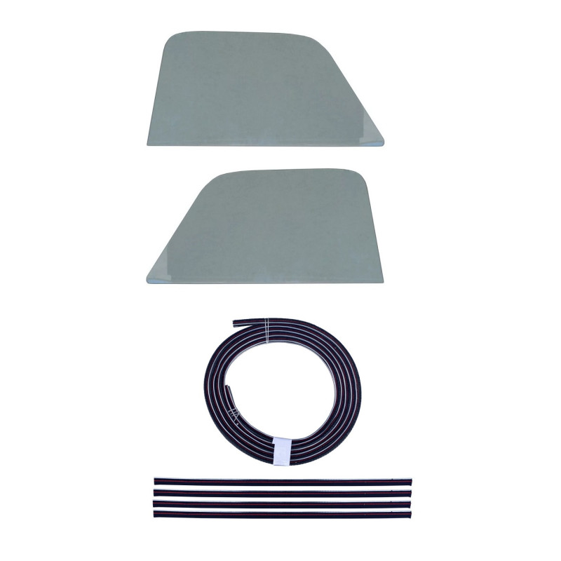 Vidro Porta Inteiriço + Canaleta e Pestana Chevrolet Brasil 3100 1958 a 1963 Verde - Jogo