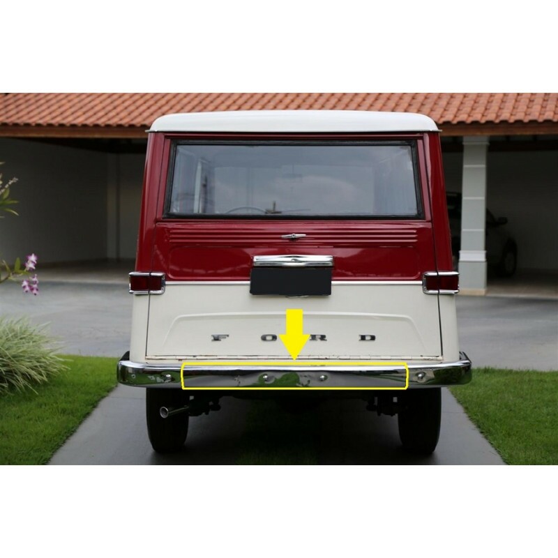 Parachoque Centro Traseiro Rural Willys Ford Original Cromado Novo