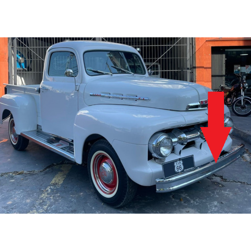 Parachoque Dianteiro Ford F-1 48 à 52 Cromado com Borda Original 