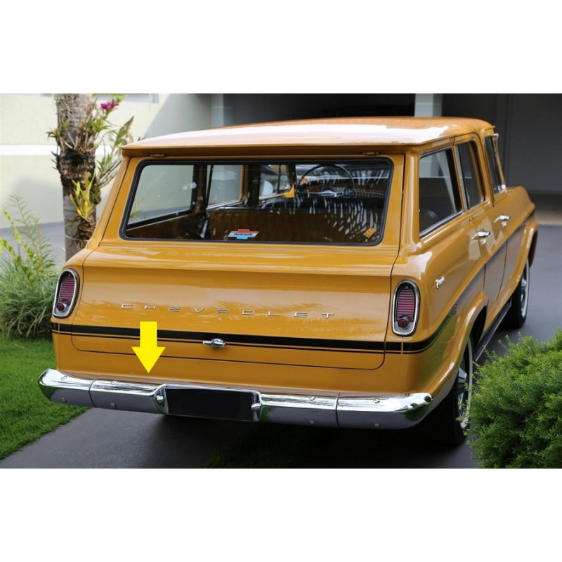 Parachoque Centro Traseiro Veraneio 1964 a 1988 Cromado Usado