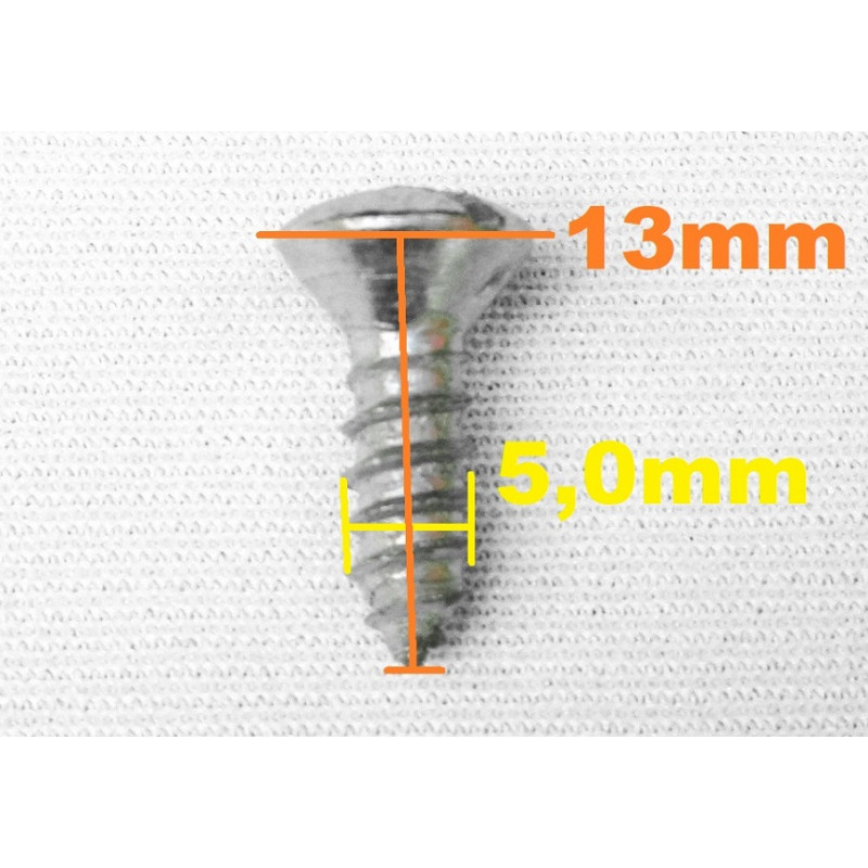 Parafuso Cabeça Cônica Fenda 5 x 13mm Auto Atarraxante Zincado Jogo com 10