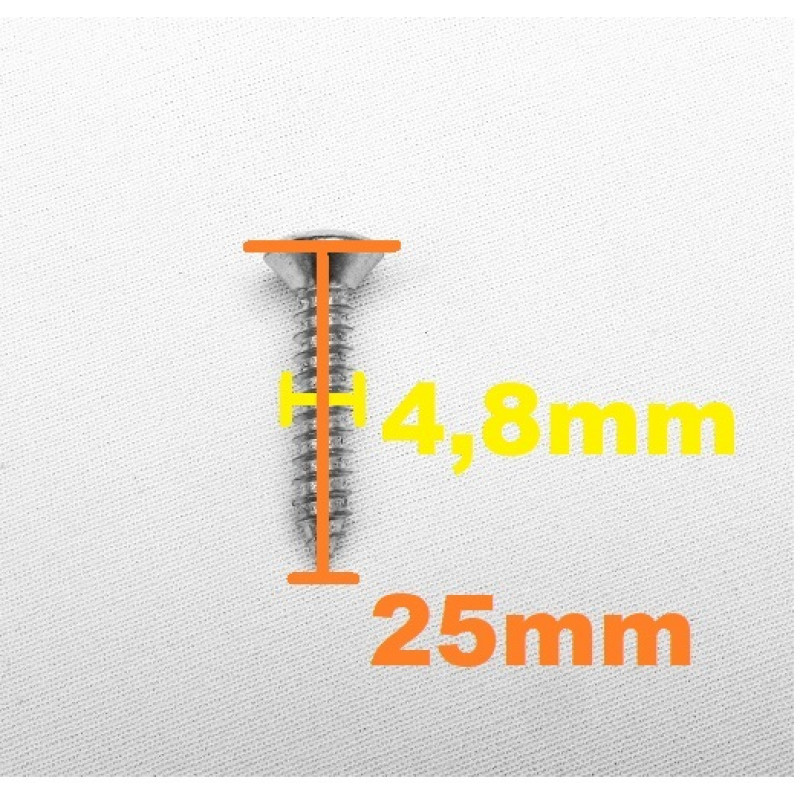 Parafuso Cabeça Cônica Phillips 4,8 x 25mm Auto Atarraxante Zincado Jogo com 10