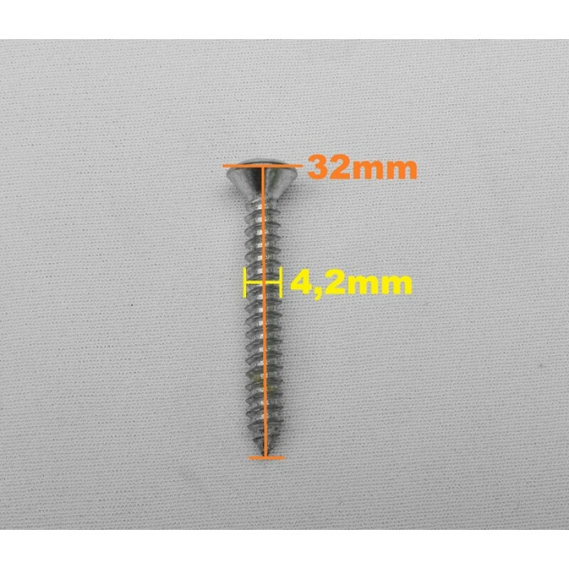 Parafuso Cabeça Cônica Phillips 4,2 x 32mm Auto Atarraxante Zincado Jogo com 10