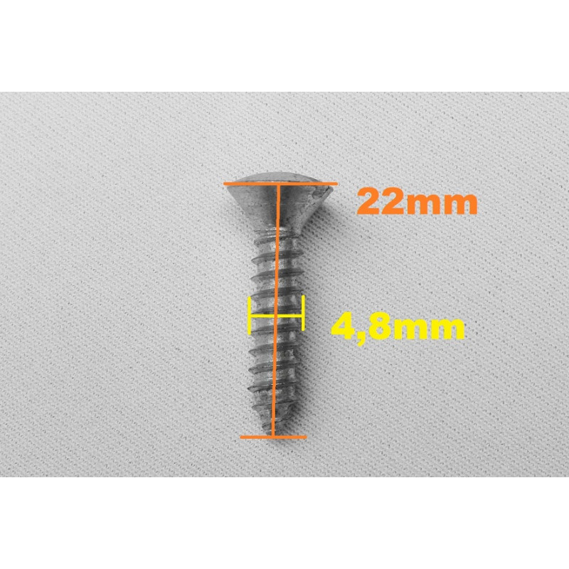 Parafuso Cabeça Cônica Fenda 4,8 x 22mm Auto Atarraxante Zincado Jogo com 10