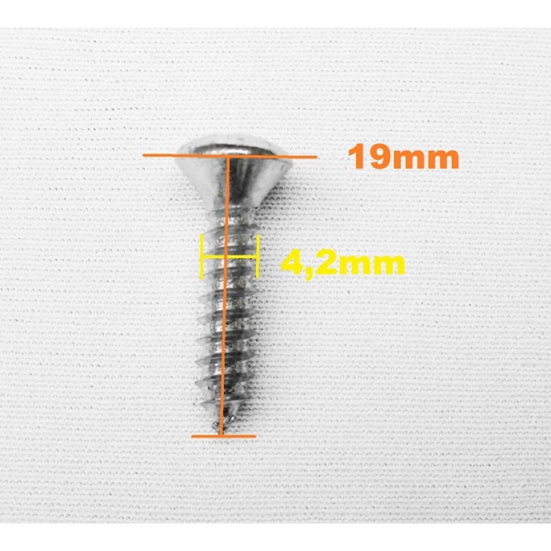 Parafuso Cabeça Cônica Phillips 4,2 x 19mm Auto Atarraxante Zincado Jogo com 10