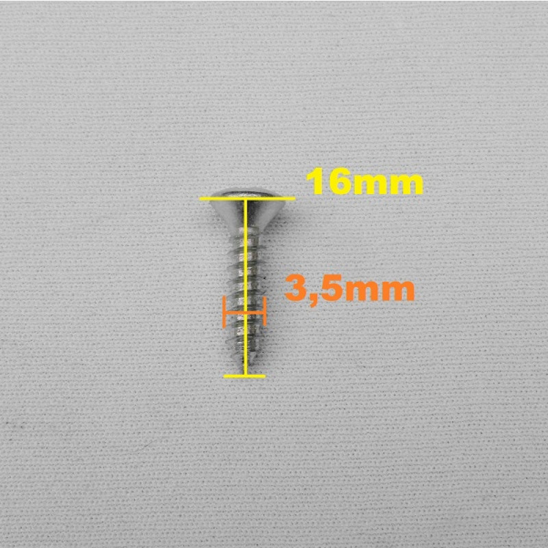 Parafuso Cabeça Cônica Phillips 3,5 x 16 Auto Atarraxante Zincado Jogo c/ 10