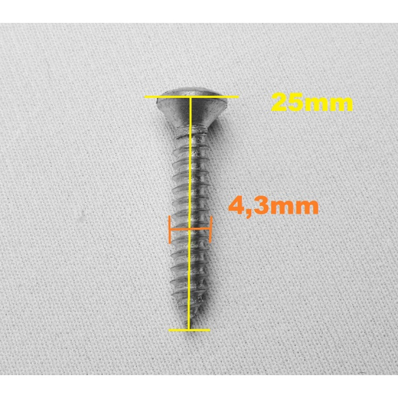 Parafuso Cabeça Cônica Fenda 4,3 x 25 Auto Atarraxante Zincado Jogo c/ 10