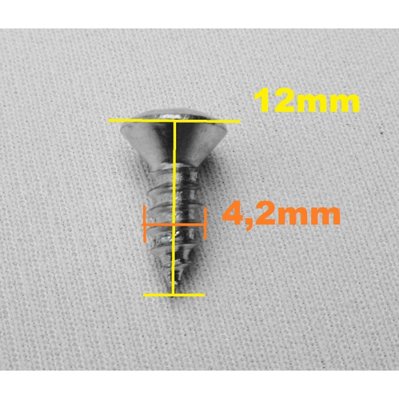 Parafuso Cabeça Cônica Phillips 4,2 x 12 Auto Atarraxante Zincado Jogo c/ 10