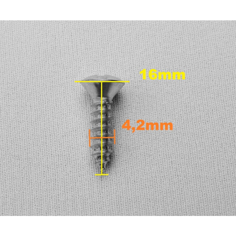 Parafuso Cabeça Cônica Phillips 4,2 x 16 Auto Atarraxante Zincado Jogo c/ 10