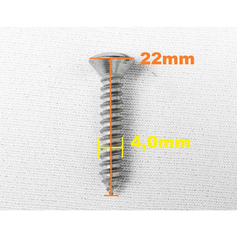 Parafuso Cabeça Cônica Fenda 4,0 X 22mm Auto Atarraxante Zincado Jogo