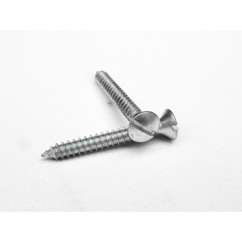 Parafuso Cabeça Cônica Fenda 4,8 x 38mm Auto Atarraxante Zincado Jogo com 10