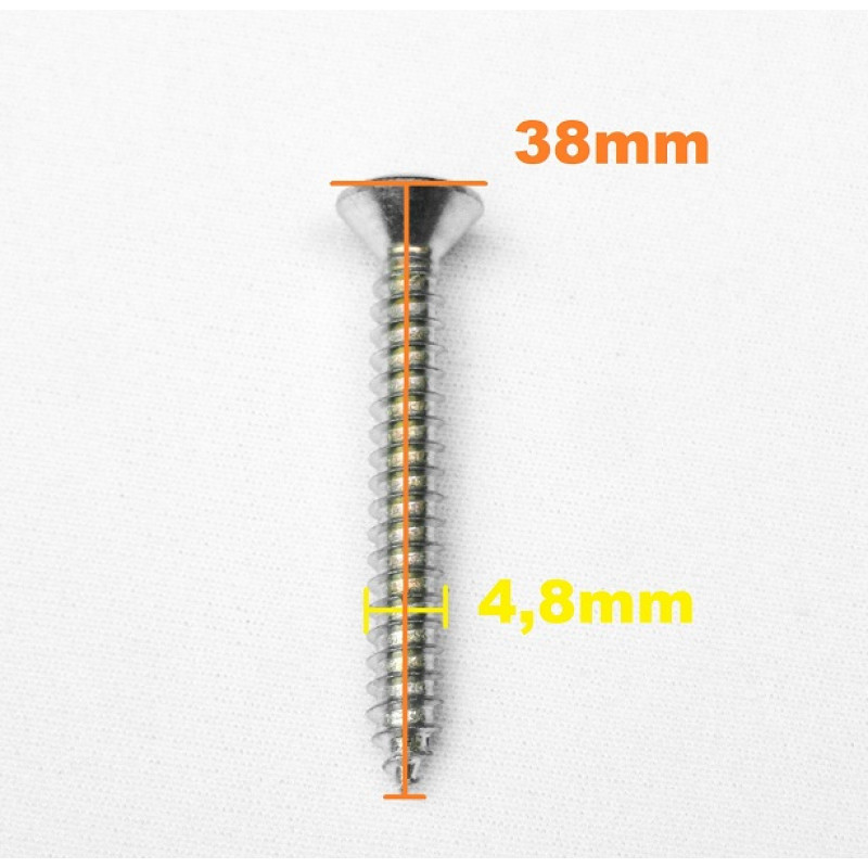Parafuso Cabeça Cônica Philips 4,8 x 38mm Auto Atarraxante Zincado Jogo com 10