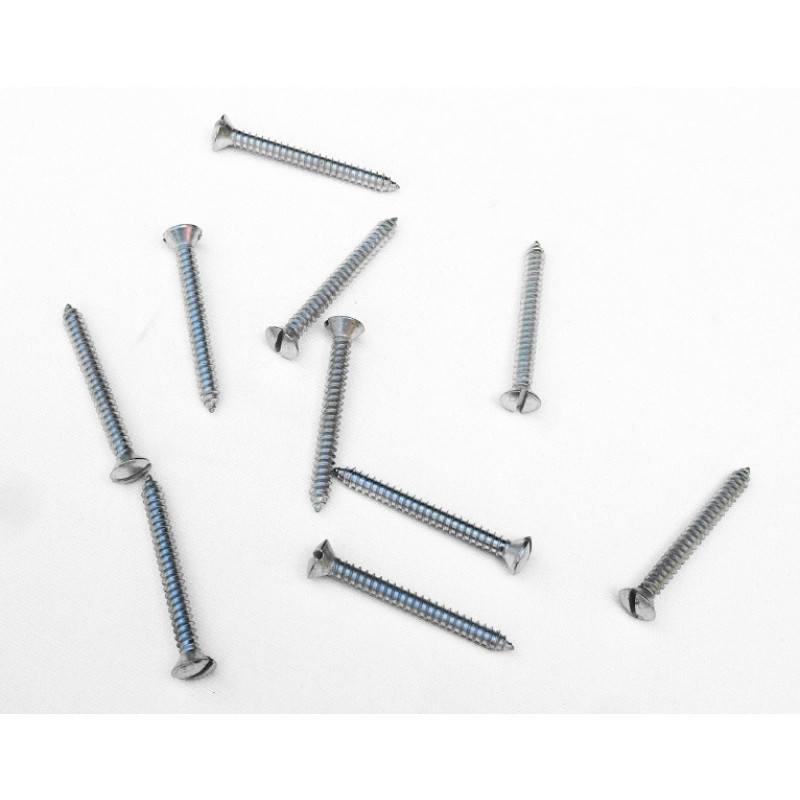 Parafuso Cabeça Cônica Fenda 4,8 x 45mm Auto Atarraxante Zincado Jogo com 10