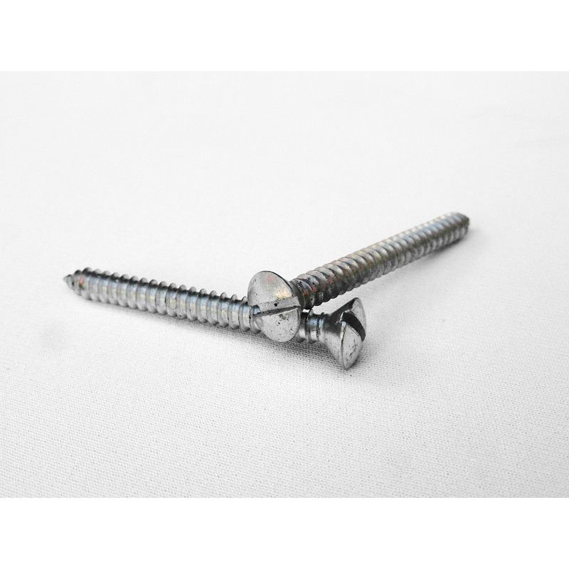 Parafuso Cabeça Cônica Fenda 4,8 x 45mm Auto Atarraxante Zincado Jogo com 10