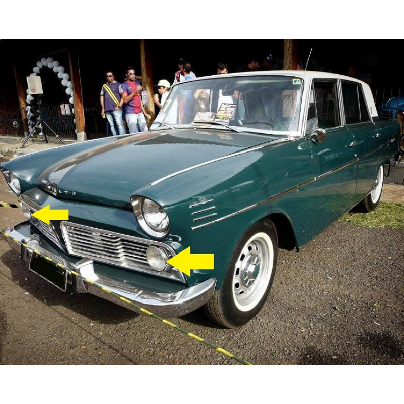 Lente Pisca Farol Auxiliar Aero Willys 1963 em Diante e Simca Par