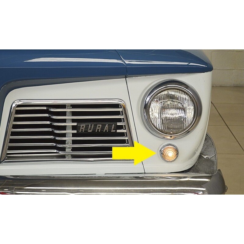 Pisca Dianteiro Rural F-75 Modelo Pequeno Lente Vidro - Par