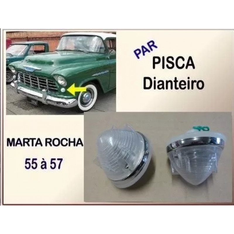 Pisca Dianteiro Foguetinho Chevrolet Marta Rocha 1955 a 1957 - Par